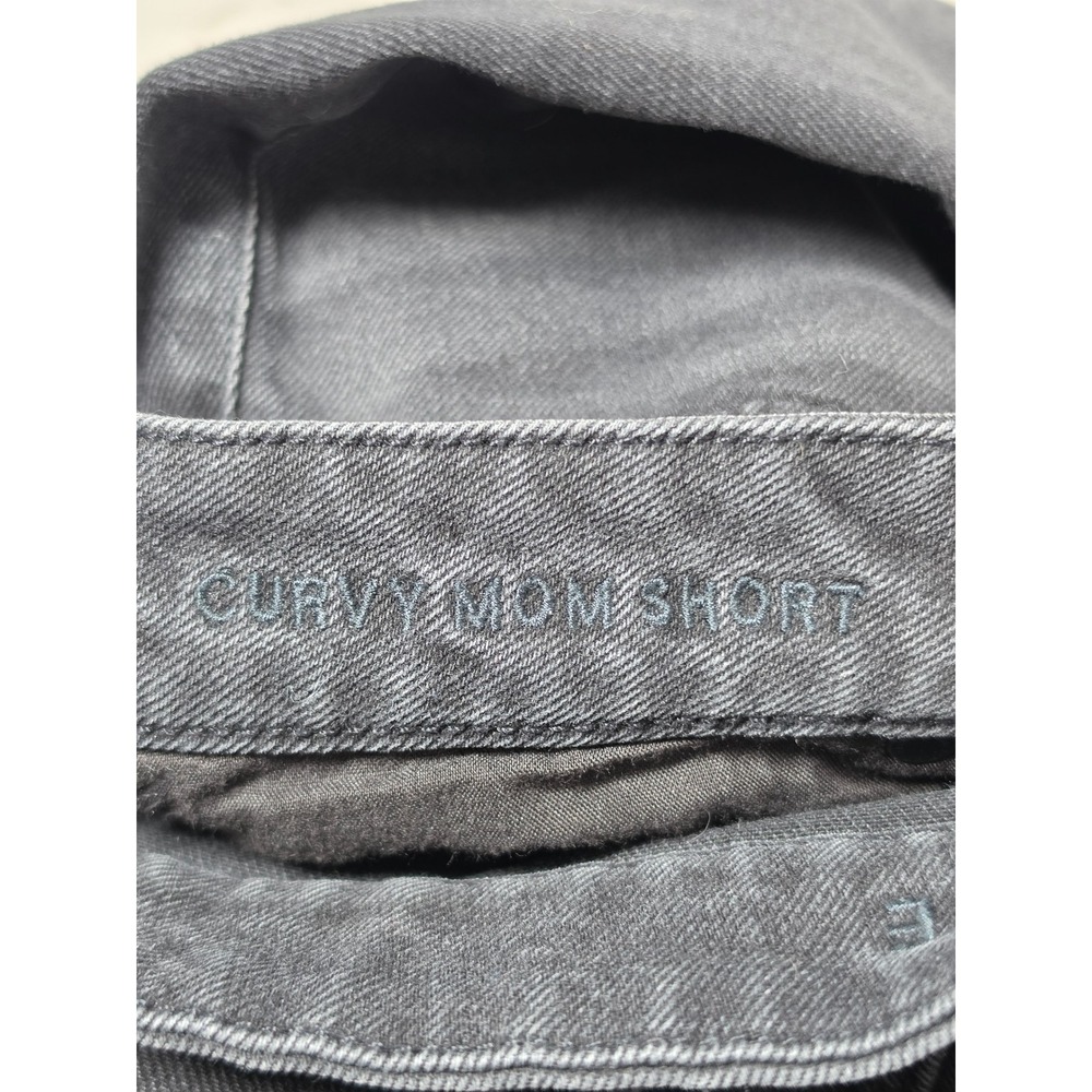 American Eagle‎ Mom Denim Shorts High Rise Shortie Black Raw Hem Asymmetrical 18 - Picture 3 of 11